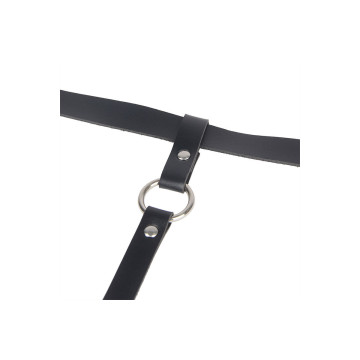 Subblime - Arnés De Pierna Cadena Cuero Negro Talla Única | Vybes.it