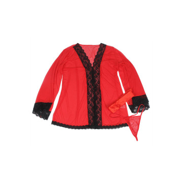 Subblime - Robe En Tissu Transparent Détail Dentelle Rouge S/M |