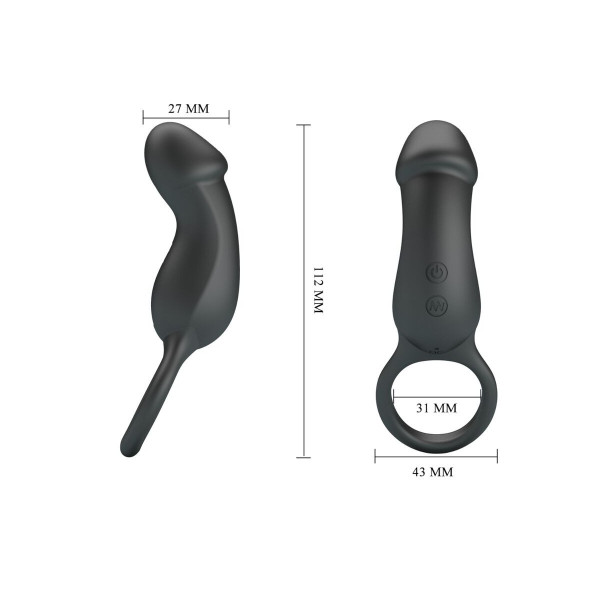PRETTY LOVE - TRAE ANILLO & VIBRADOR NEGRO