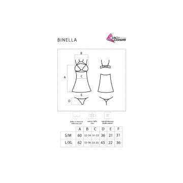 Livco Corsetti Fashion - Binella Set Babydoll + Tanga Negro S/M |