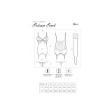 LIVCO CORSETTI FASHION - PERSINNE PEACH SET CORSET + PANTY + MEDIAS S/M