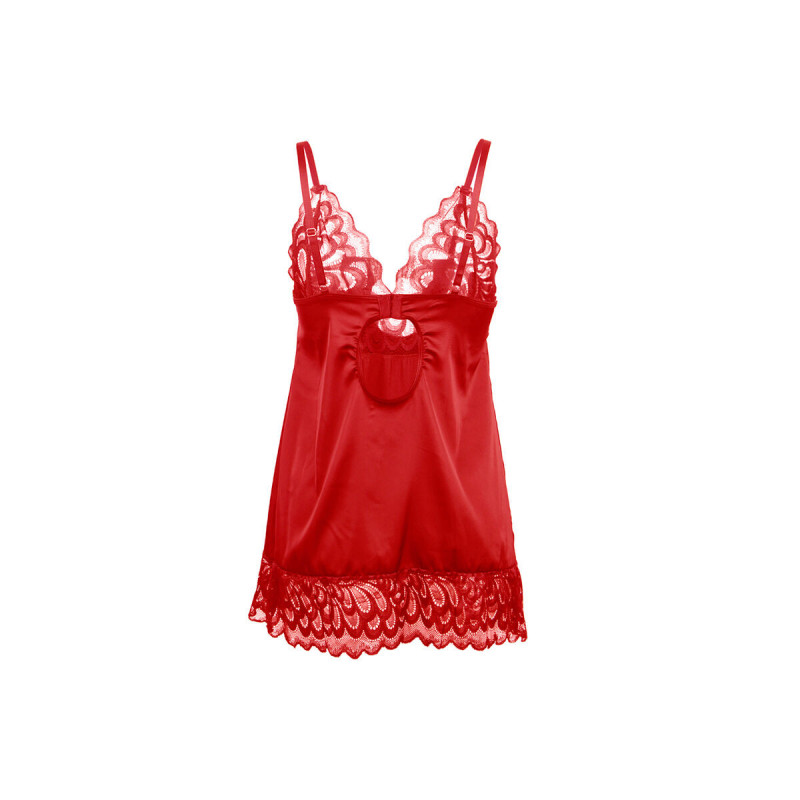 Subblime - Babydoll Satinado Con Encaje Rojo S/M | Vybes.it