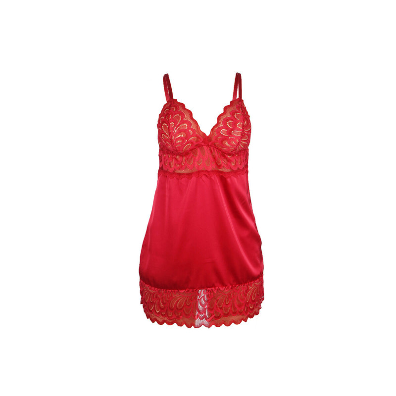 Subblime - Babydoll Satinado Con Encaje Rojo L/Xl | Vybes.it