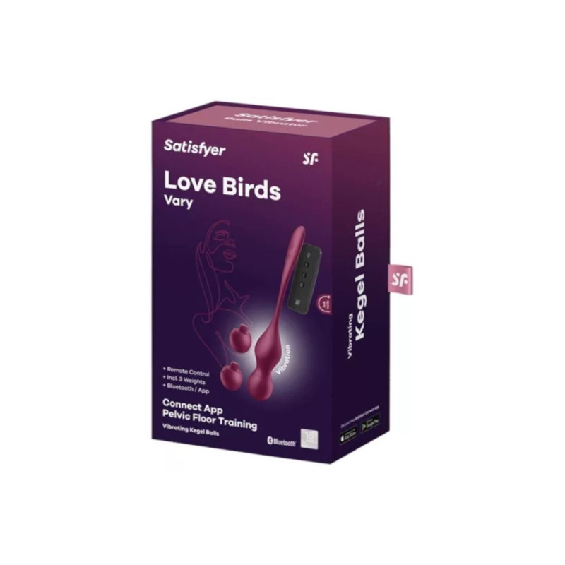 Satisfyer - Love Birds Vary Bolas Vibradores App Gratuita Rojo Vino