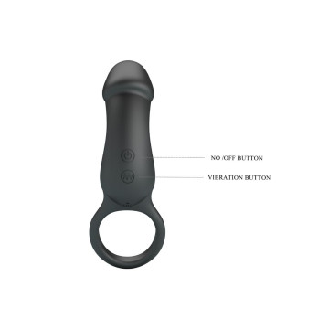 Pretty Love - Trae Anillo Vibrador Con Estimulador Negro | Vybes.it