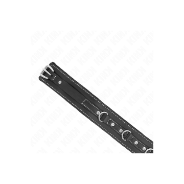 Kink - Pvc Leather Necklace With Belt 105 Cm Rhinestone Rivet 41.5