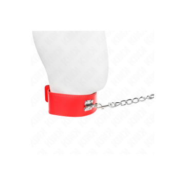 KINK - HALSKETTE MIT GÜRTEL 65 CM MIT BREITEM ROTEN BAND VERSTELLBAR…