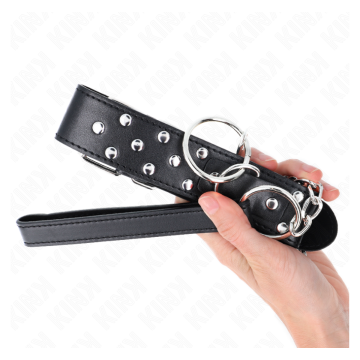 KINK - COLLAR CON CORREA 65 CM REMACHE ANILLA NEGRO AJUSTABLE 36-50 CM X 3.8 CM