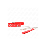 KINK - RING RIVET STRAP NECKLACE WITH BELT 65 CM RED ADJUSTABLE 36-50…
