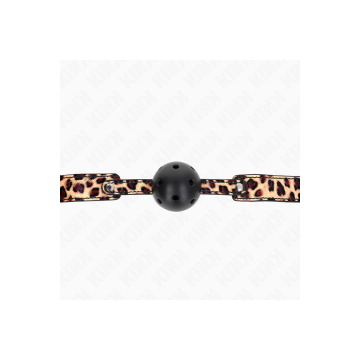 KINK - LEOPARD BREATHABLE BALL 4.5 CM GAG 65 x 2.5 CM - KINK COLLAR &…