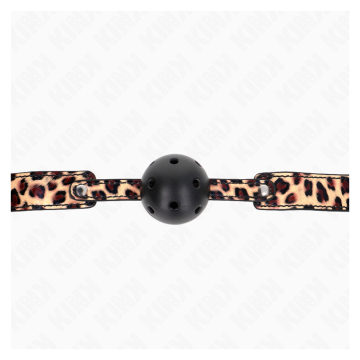 KINK - MORDAZA DE BOLA 4.5 CM TRANSPIRABLE LEOPARDO 65 x 2.5 CM