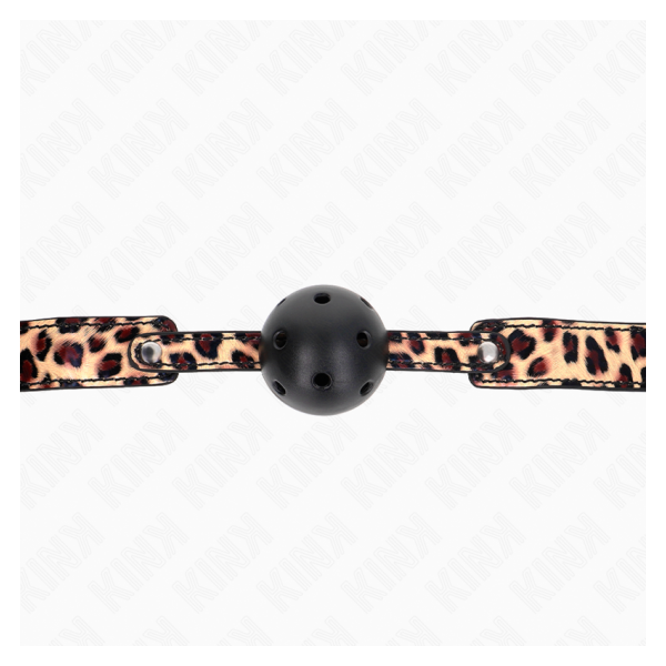 KINK - MORDAZA DE BOLA 4.5 CM TRANSPIRABLE LEOPARDO 65 x 2.5 CM