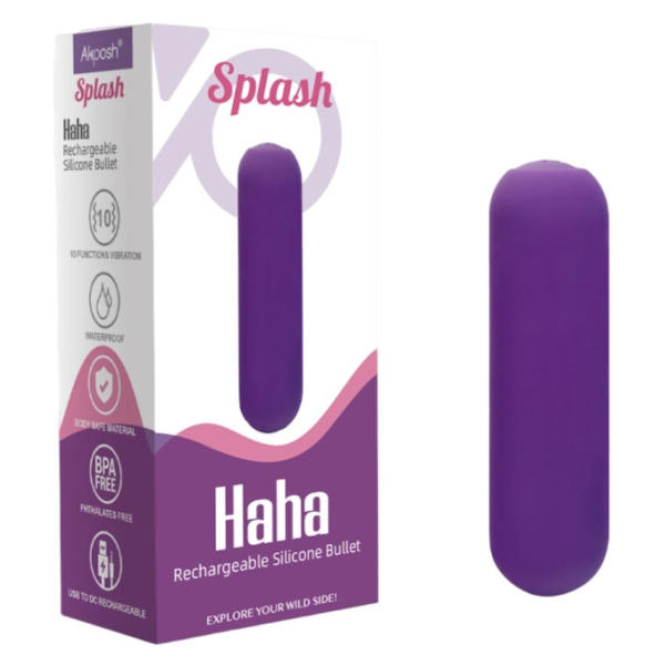 ARMONY - SPLASH HAHA BALA VIBRADORA SILICONA 10 VIBRACIONES 75 X 19 CM MORADO