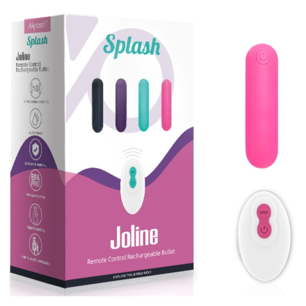 ARMONY - SPLASH JOLINE BALA VIBRADORA SILICONA CONTROL REMOTO 10 VIBRACIONES 65 X 15 CM ROSA