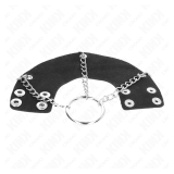 KINK - ANILLO PENE 4 CM CADENA 7 CM METAL CON CINTURÓN CUERO