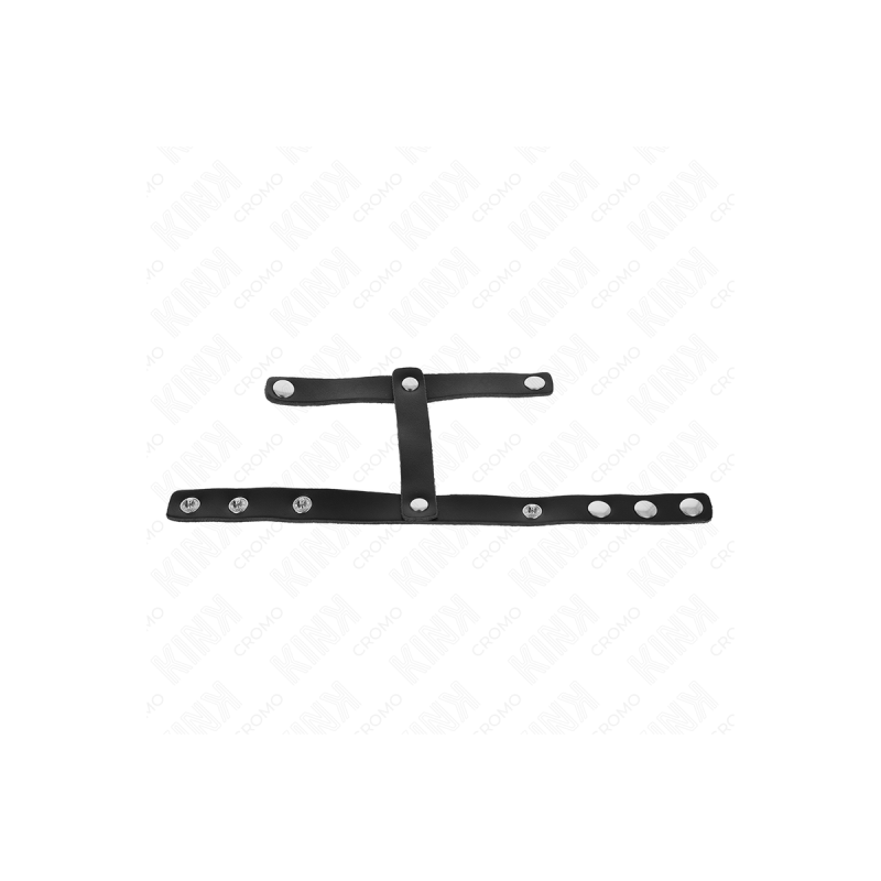 KINK - ADJUSTABLE LEATHER PENIS RING AND BALL DIVIDER STRAP - KINK RI…
