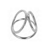 KINK - ANELLO PER PENE IN METALLO CROMATO TRIPLO DA 3,2 CM A 4,5 CM -…