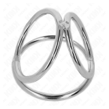 KINK - ANILLO PENE TRIPLE METAL CROMADO 3.2 CM A 4.5 CM