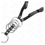 KINK - 5 ANILLOS PENE 3.8 CM A 5 CM METAL CON CINTURÓN POLIPIEL 112 CM
