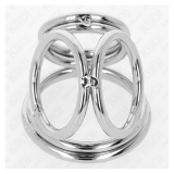 KINK - ANILLO PENE TRIPLE METAL CROMADO 3.8 CM A 5 CM MODELO 1