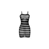 SUBBLIME - 951733 VESTIDO DE REJILLA CON FRANJAS NEGRO TALLA ÚNICA