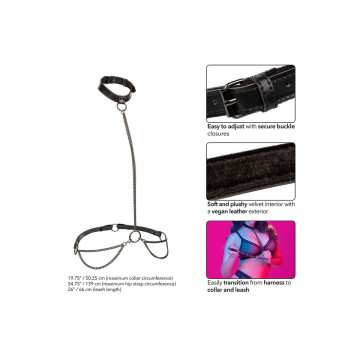 Calexotics - Euphoria Collar Halter Y Correa Con Cadena Talla Plus