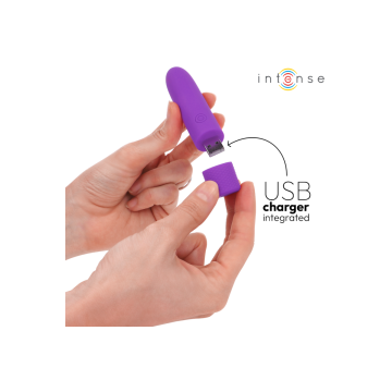 INTENSE - SYMONE USB RECHARGEABLE VIBRATING BULLET 8 VIBRATIONS PURPL…