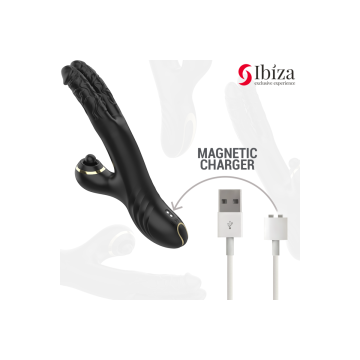 IBIZA - TWO DRAGONS DOPPIO VIBRATORE NERO - IBIZA TECHNOLOGY - Vibrat…
