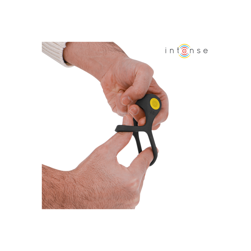 Intense - Alex Anillo Doble Vibrador Pene 10 Vibraciones Negro |