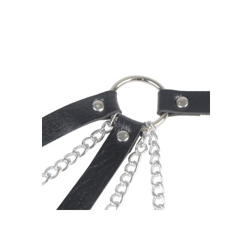 Subblime - 953713 Cinturón De Bondage Punk Hebilla Metal Negro