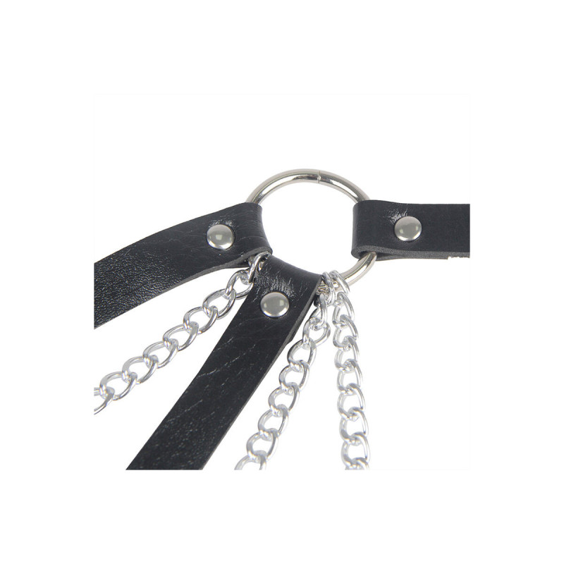 Subblime - 953713 Cinturón De Bondage Punk Hebilla Metal Negro