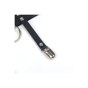 SUBBLIME - 953744 ADJUSTABLE LEATHER PUNK GARTER BLACK ONE SIZE - SUB…
