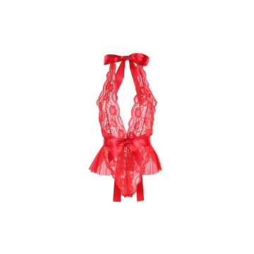 Subblime - 953980 Sexy Body Mit Rüschen + Gürtel Rot L/Xl | Vybes.it