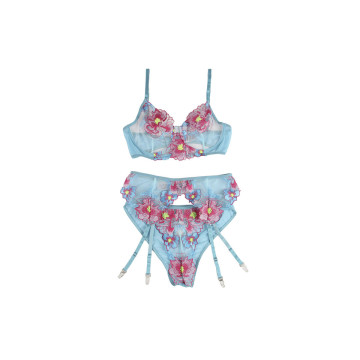 Subblime - 954109 Sujetador + Panties Con Liguero Diseño Floral