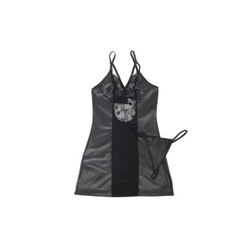 Subblime - 954161 Vestido + Tanga Cuero Negro S/M | Vybes.it