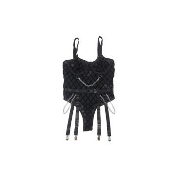 Subblime - 9542277 Body Mit Ketten + Strumpfgürtel Schwarz L/Xl |