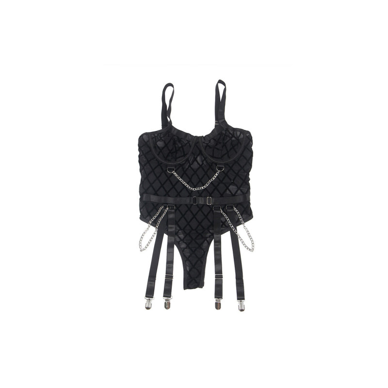 Subblime - 9542277 Body Mit Ketten + Strumpfgürtel Schwarz L/Xl |