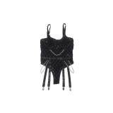 Subblime - 9542277 Body Mit Ketten + Strumpfgürtel Schwarz L/Xl |
