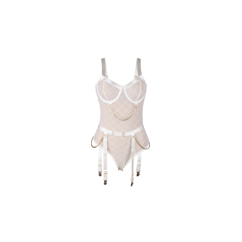 Subblime - 954284 Body Con Cadenas + Ligueros Blanco S/M | Vybes.it