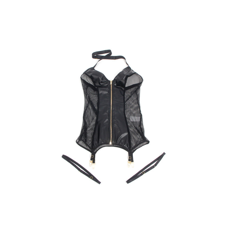 Subblime - 954451 Vestido Sexy De Rejilla Cuero Negro L/Xl |