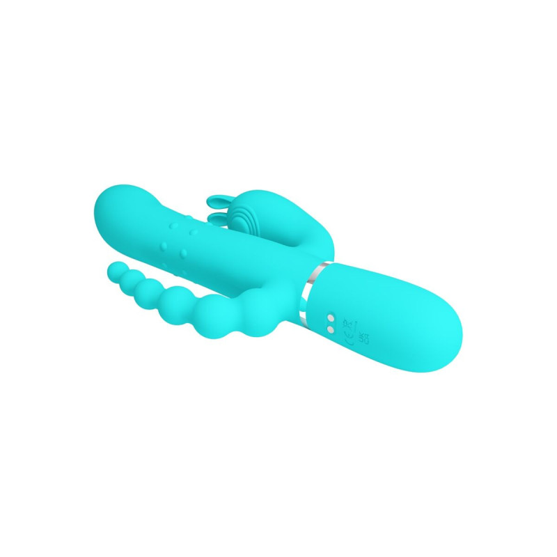 Pretty Love - Cammy Triple Vibrador Rabbit Multifunción 4 En 1 Azul