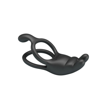 Pretty Love - Seth Doble Anillo Vibrador Rabbit 7 Vibraciones Negro