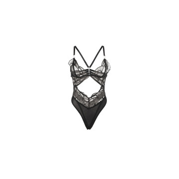 Subblime - 955229 Body Transparente Con Encaje Hueco Negro L/Xl |
