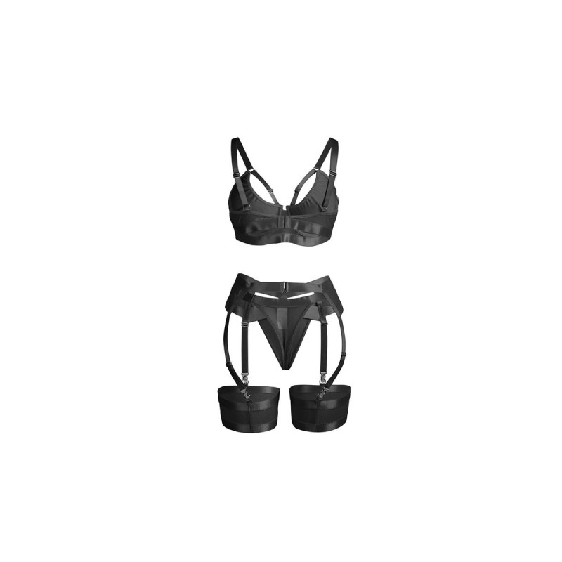 Subblime - 955243 Set Sujetador Con Liguero Bondage Negro L/Xl |