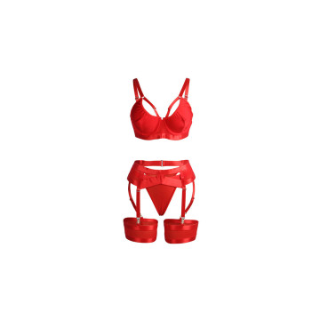 Subblime - 955267 Set Sujetador Con Liguero Bondage Rojo L/Xl |