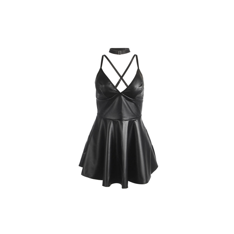 Subblime - 955373 Kleid Mit Schwarzen Lederträgern S/M | Vybes.it