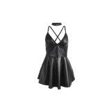Subblime - 955373 Kleid Mit Schwarzen Lederträgern S/M | Vybes.it