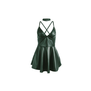 Subblime - 955434 Kleid Mit Grünen Lederträgern S/M | Vybes.it