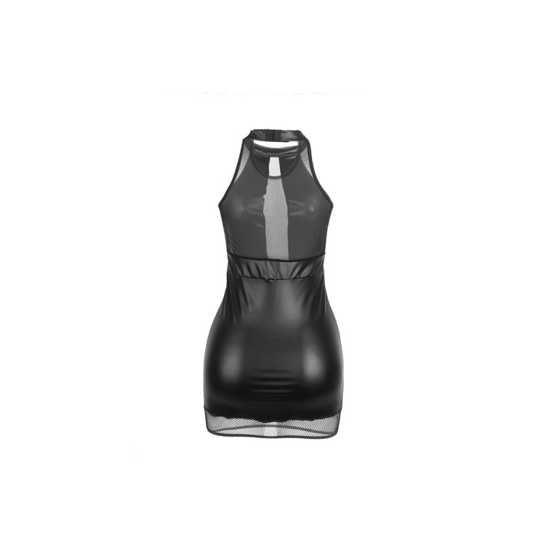 Subblime - 955489 Vestido Cuello Halter Con Transparencias Negro