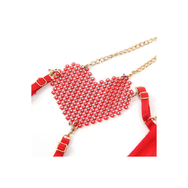 Subblime - 955519 Conjunto Sujetador Con Cadenas Y Corazón De Malla